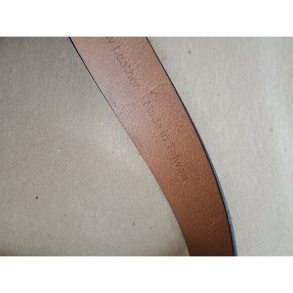 Banana Republic slider Brown Leather Double D Ring Belt M 34/36 BR logo - Picture 5 of 7
